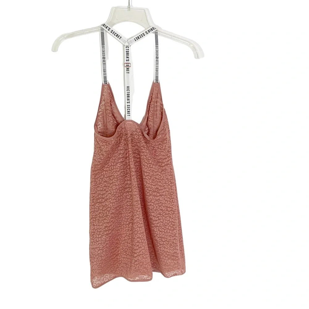 Victoria’s Secret Lace Slip Chemise Blush Pink Logo Elastic Straps Size S_3